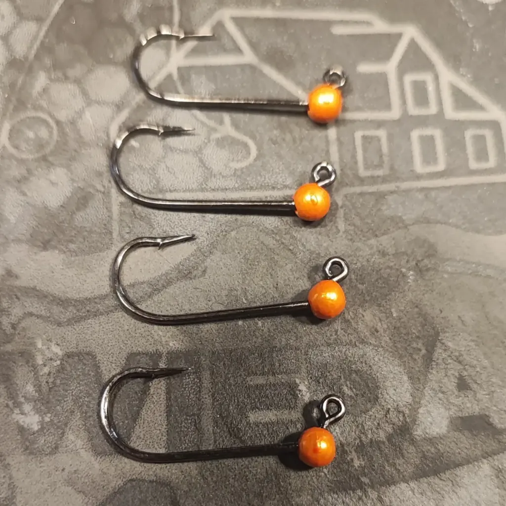 [72] Tungsten Jig 6er Haken Tungstenperle 4,0mm orange 4st