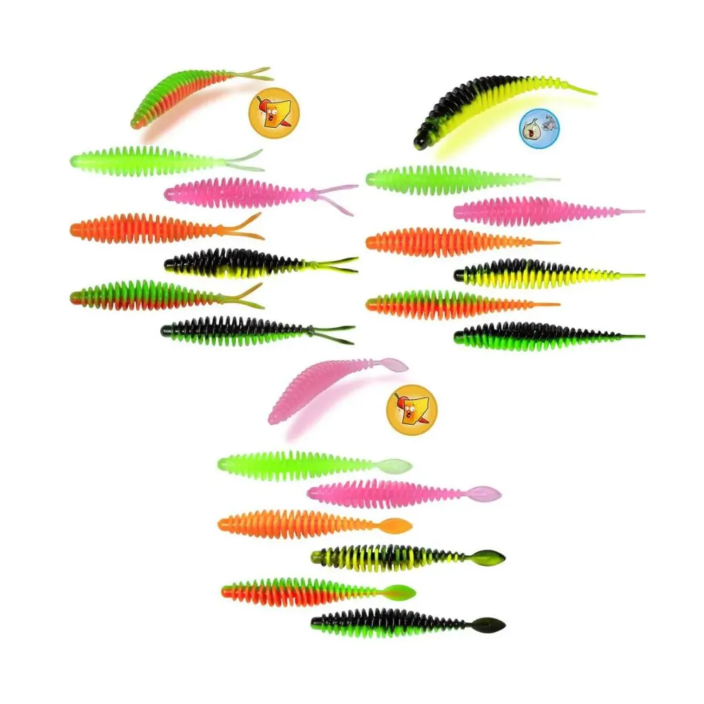 [3279205] Magic Trout T-Worm 1,5g 6,5cm Käse 6pcs (Neon Pink, P-Tail)