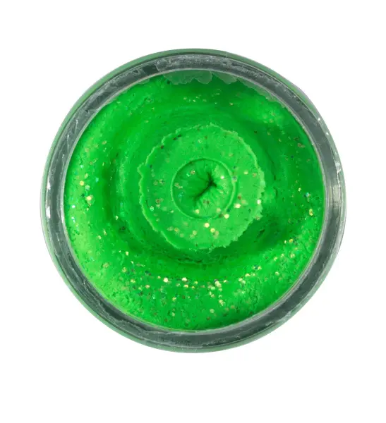 [1633598] Berkley PowerBait® Forellenteig Knoblauch (Spring Green, Plastic Free Glitter)